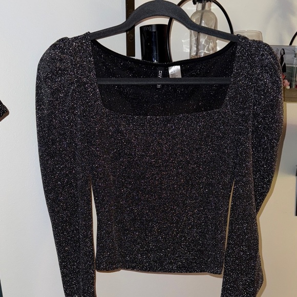 Divided Tops - Divided Black Sparkle Blouse